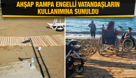 Güzelyalı Halk Plajı’nda ‘Engelsiz Denize Ulaşım Rampası’ hizmete girdi