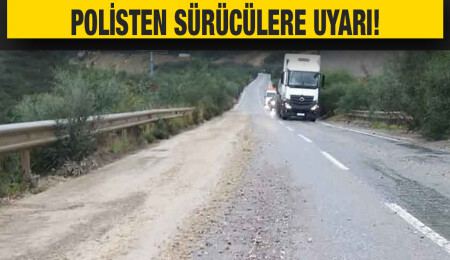 Polis: Girne-Değirmenlik ana yolunda yağmur nedeniyle taş ve toprak birikti