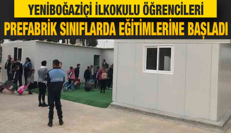 Yeniboğaziçi İlkokulu’nda öğrenciler yeni prefabrik sınıflara yerleştirildi