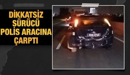 Lefkoşa-Girne ana yolunda kaza: Uyarıları dikkate almadı, polis aracına çarptı