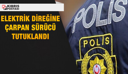 Dipkarpaz’da direksiyon hakimiyetini kaybeden alkollü sürücü elektrik direğine çarparak durabildi