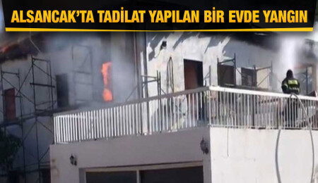 Alsancak’ta tadilat yapılan evde yangın çıktı: 1 kişi hakkında yasal işlem başlatıldı