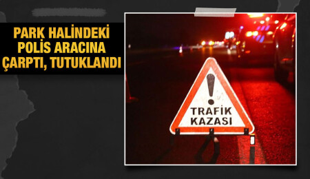 İskele'de alkollü araç kullanan Cüneyt Erten, park halindeki polis aracına çarptı