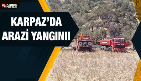 Dipkarpaz-Kaleburnu yolunda çıkan yangın, karadan ve havadan müdahale edilerek söndürüldü