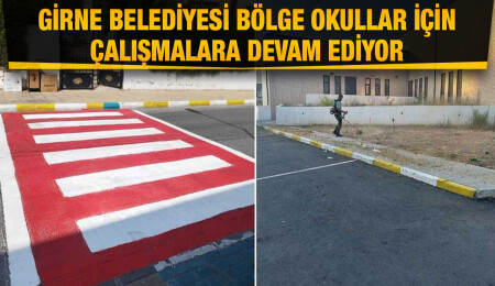 Girne’de okul yollarındaki yaya geçitleri yeniden boyanıyor