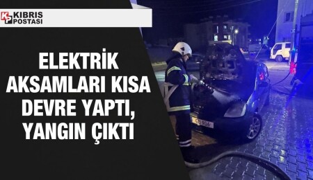 Gönyeli’de park halindeki araçta yangın çıktı