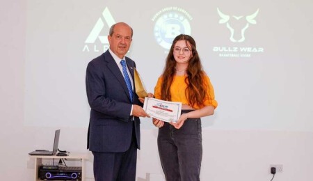 Cumhurbaşkanı Tatar, "Hayata Basket Atıyoruz Resim Yarışması Ödül Töreni"ne katıldı