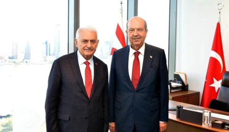 Ersin Tatar New York'ta Binali Yıldırım’ı kabul etti