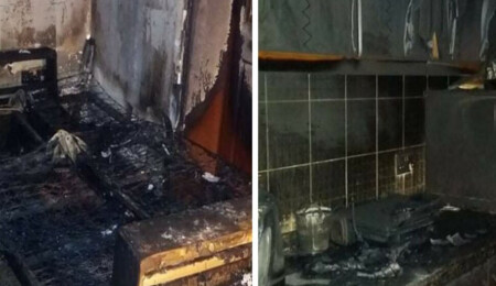 Çatalköy'de odun sobasına dökülen benzin yangın çıkardı