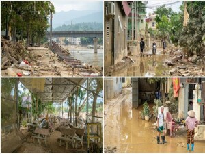 Şiddetli yağışların etkili olduğu Vietnam'da evler ve tarım arazileri sular altında kaldı