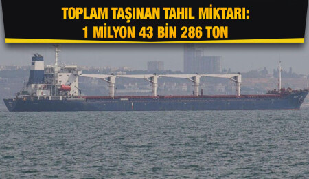 Ukrayna limanlarından yaklaşık 1 milyon tonun üzerinde tahıl taşındı