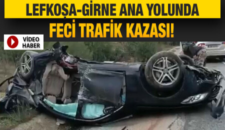 Lefkoşa-Girne ana yolunda trafik kazası... İki kişi yaralandı
