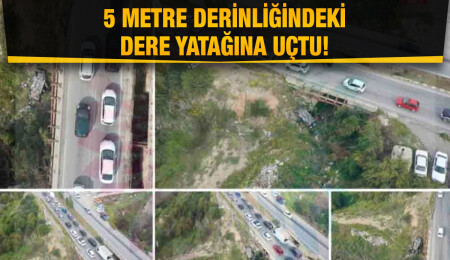 Lefkoşa'da araç dere yatağına uçtu, sürücü kayıp!