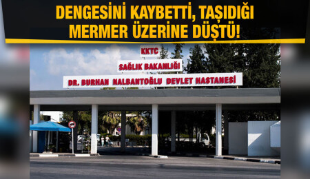 Haspolat'ta iş kazası: Taşıdığı mermer üzerine düşen işçi yaralandı