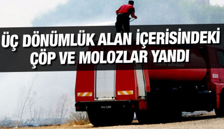Teknecik Elektrik Santrali’nin batı kısmında yer alan çöplük alanda yangın