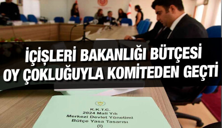 İçişleri Bakanlığı’nın 2 milyar 384 milyon 355 bin 400 TL’lik bütçesi komiteden geçti