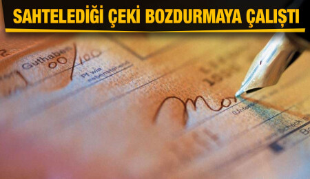 İş yerine ait çekin üstünde kendi adına para yazdı, bankaya götürdü