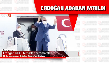 Temaslarını tamamlayan Erdoğan, KKTC'den ayrıldı