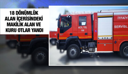 Avtepe - Kuruova köyleri arasındaki arazide yangın