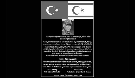 Erbaş ailesi, taziye mesajı gönderen Kıbrıs Türk halkına teşekkür mesajı yayımladı