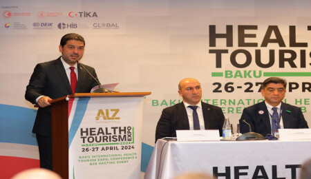 Savaşan Representing TRNC Spoke at the Opening of HealthTourism Expo-Baku