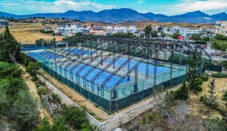 Gönyeli tenis kortlarında yeni yapının çalışmaları sürüyor