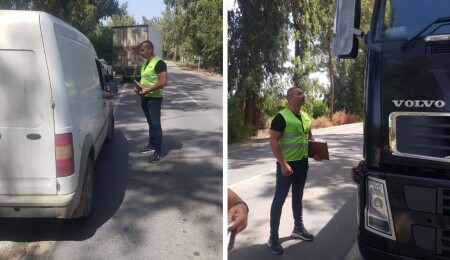 Trafik Dairesi ekiplerinden Güzelyurt'ta denetim