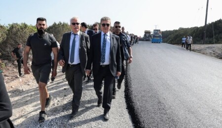 Dipkarpaz-Manastır yolunda asfaltlama çalışmaları başladı