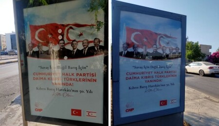 CHP, KKTC’ye geleceğini reklam panoları ile duyurdu