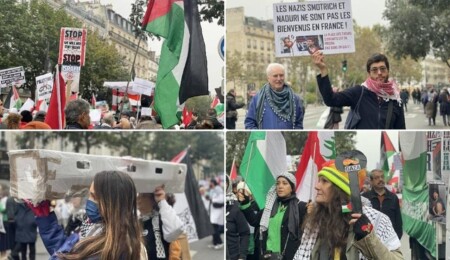 Paris'te Gazze'ye destek gösterisi düzenlendi