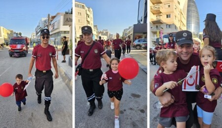 İtfaiye Haftası çerçevesinde Dereboyu’nda yürüyüş düzenlendi