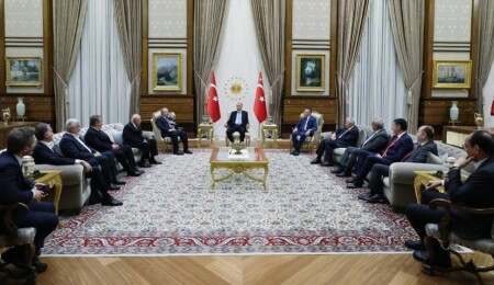 Recep Tayyip Erdoğan, Cumhur ittifakını oluşturan partilerin genel başkanlarını kabul etti