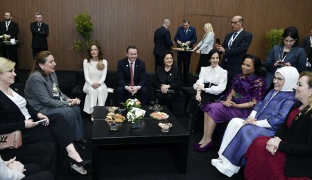 Recep Tayyip Erdoğan'ın eşi Emine Erdoğan, liderler ve lider eşleriyle bir araya geldi