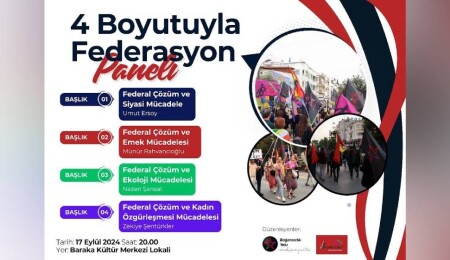 Bağımsızlık Yolu ve Baraka Kültür Merkezi “4 Boyutuyla Federasyon” başlıklı panel düzenliyor