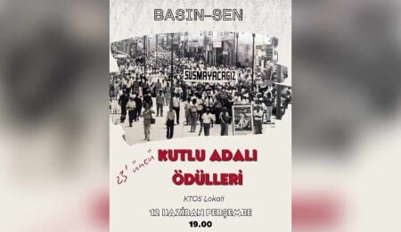 23'üncü Kutlu Adalı Ödül Töreni 12 Haziran'da