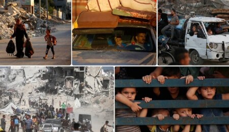 İsrail bombardımanı altındaki Gazze'de yeni saldırı endişesiyle binlerce kişi yine göç yolunda