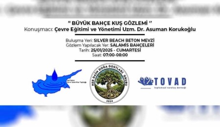 Gazimağusa'da yarın “Büyük Bahçe Kuş Gözlemi” etkinliği yapılacak