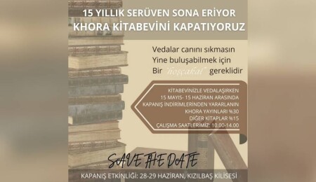 Khora Kitap Cafe kapanıyor
