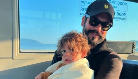 Burak Özçivit'ten oğlu Kerem ile yeni poz
