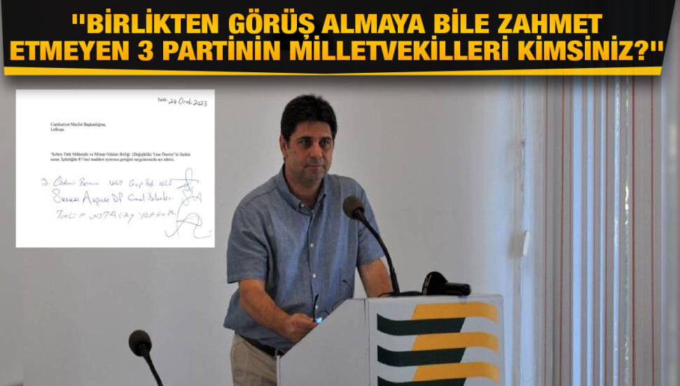 Tunç Adanır, KTMMOB yasasındaki değişiklikler için birlikten görüş alınmadığını söyledi