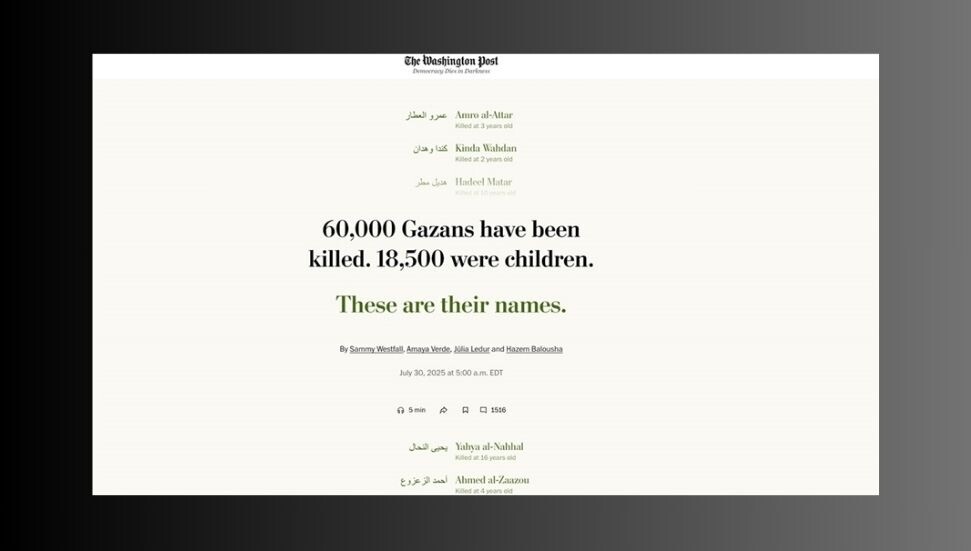 Washington Post, Gazze'de öldürülen 18 bin 500 Filistinli çocuğun isimlerini yayımladı