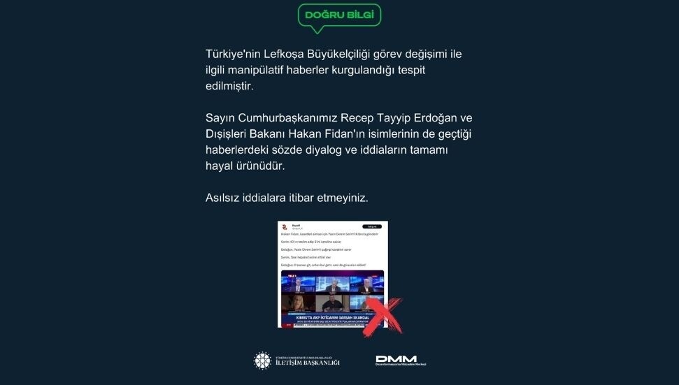 Dezenformasyonla Mücadele Merkezi: Türkiye’nin Lefkoşa Büyükelçiliği ile ilgili iddialar asılsızdır