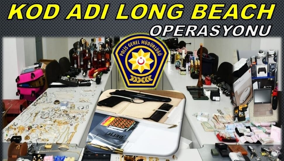 İskele'de Long Beach Operasyonu: Çalıntı tabanca, ziynet ve çeşitli eşyalar ele geçirildi