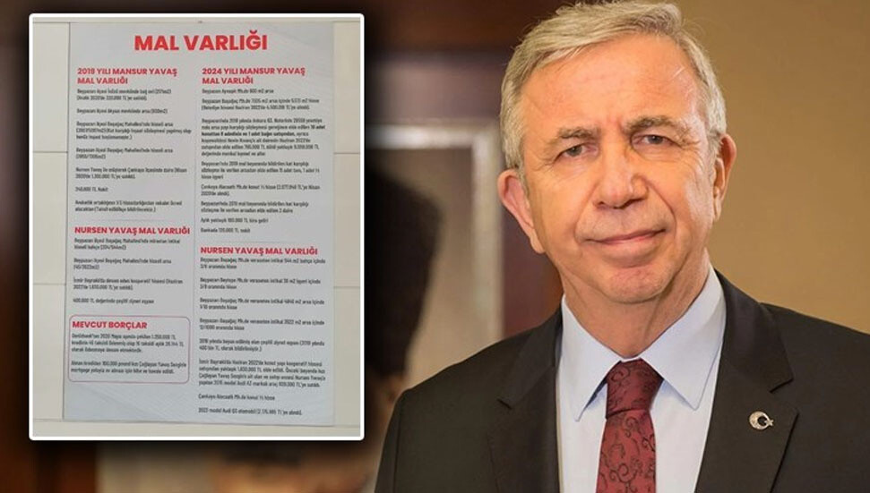 Mansur Yavaş hem kendisinin hem de eşinin malvarlığını belediye binasına astı