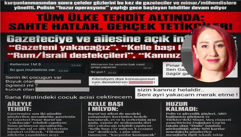 Gazeteci Pınar Barut’a ölüm ve kundaklama tehdidi