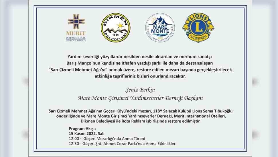 Sarı Çizmeli Mehmet Ağa’nın mezarı restore edildi