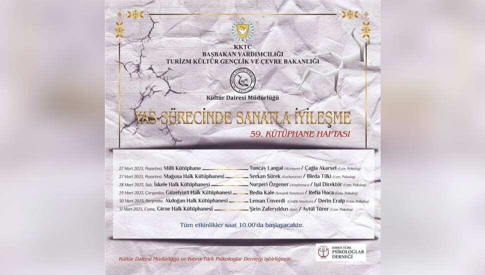 Kültür Dairesi'nden Kütüphane Haftası dolayısıyla “Yas Sürecinde Sanatla İyileşme” başlıklı sohbet toplantısı