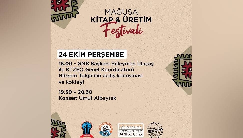 “Mağusa Kitap ve Üretim Festivali” bu akşam başlıyor