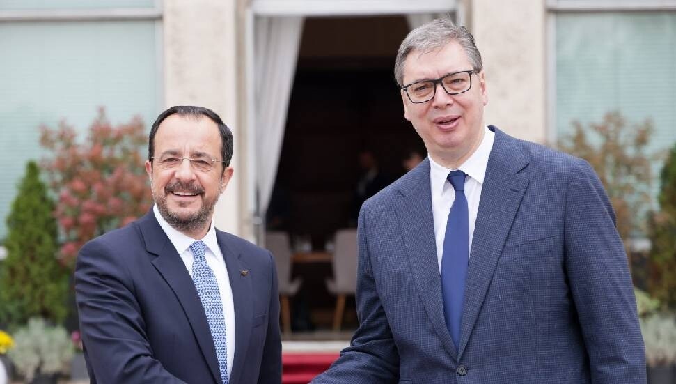 Rum Lider Nikos Hristodulidis, Sırbistan Cumhurbaşkanı Aleksandar Vucic ile bir araya geldi