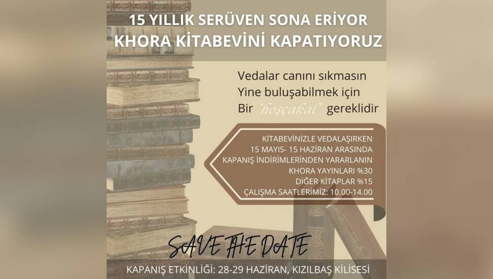 Khora Kitap Cafe kapanıyor